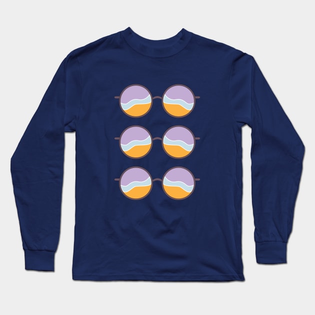 Wavy Sunglasses Triple Long Sleeve T-Shirt by Julia Newman Studio